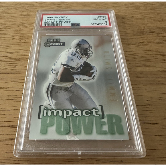 1995 Skybox Emmitt Smith #IP23 Impact Power, PSA 8 NM-MT Pop 5 Dallas Cowboys - Picture 1 of 4